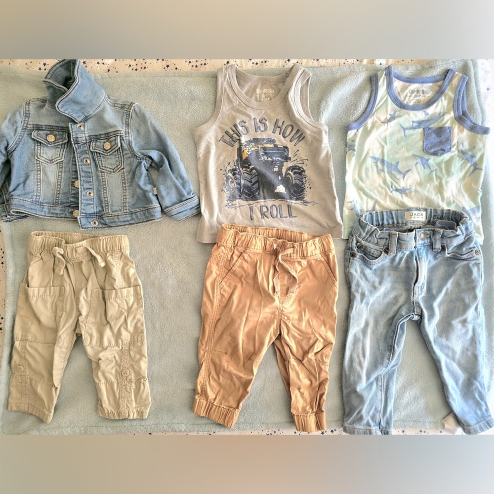 OshKosh B'gosh Kids Set – (1) Denim Jacket, Sleeveless Top & Pants, Boys